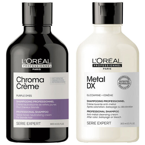 L'Oréal Professionnel Paris Serie Chroma Creme + Metal DX Shampoo Violett Bundle