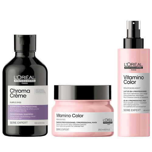 L'Oréal Professionnel Paris Serie Expert Chroma Creme + Vitamino Mask Violett Bundle