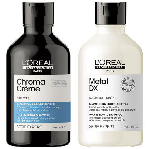 L'Oréal Professionnel Paris Serie Expert Chroma Creme + Metal DX Shampoo Blau Bundle