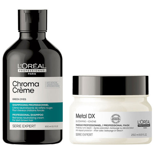 L'Oréal Professionnel Paris Serie Expert Chroma Creme + MetalDX Maske Grün Bundle