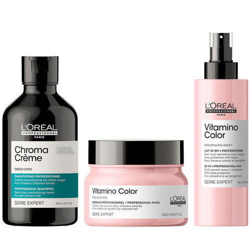 L'Oréal Professionnel Paris Serie Expert Chroma Creme + Vitamino Maske Grün Bundle